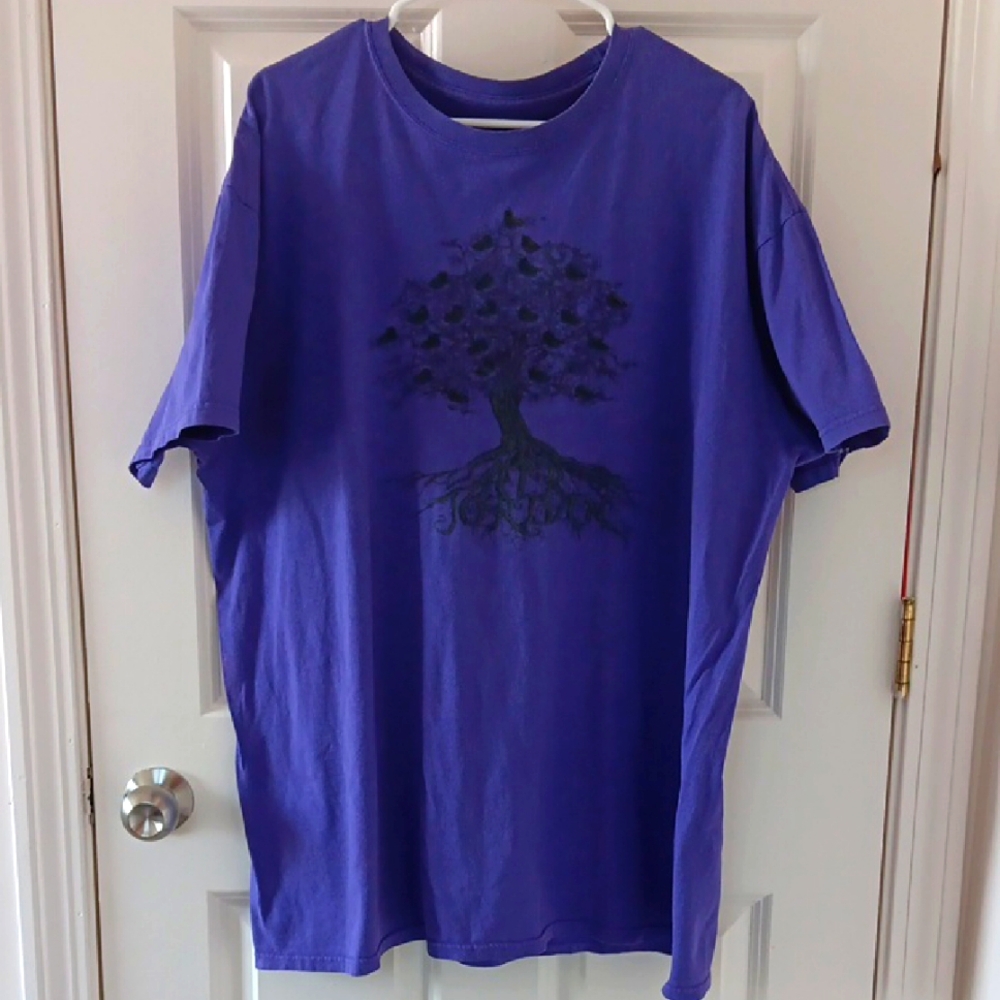Jordan Tree Of Life Sneakers Y2K 2008 Purple Tee Shirt 2XL